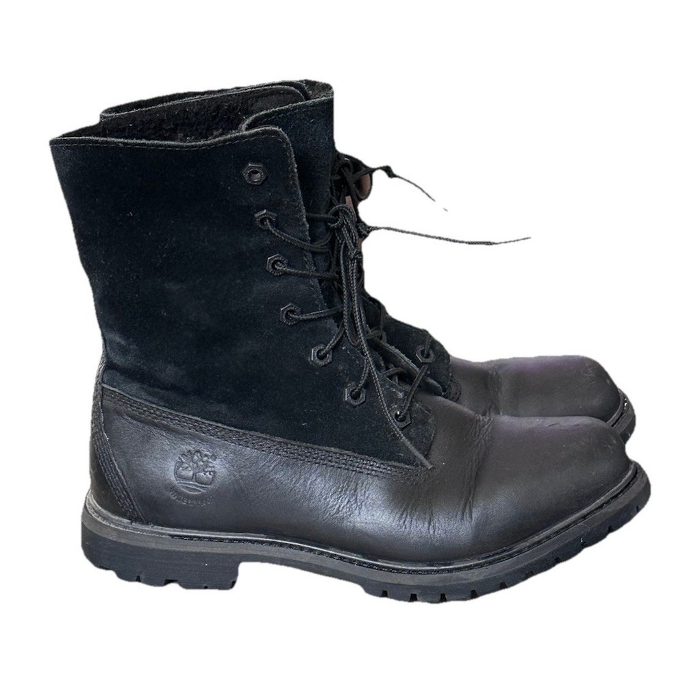 Timberland Women's 8 Teddy Fleece Lined Fold‎ Down Waterproof Leather Boots Read